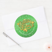 Jouw naam Bericht St Patricks Day Gold Shamrock Ronde Sticker (Envelop)