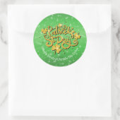 Jouw naam Bericht St Patricks Day Gold Shamrock Ronde Sticker (Tas)