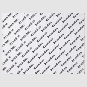 jouw naam Black/White Birthday Text Pattern Tissuepapier