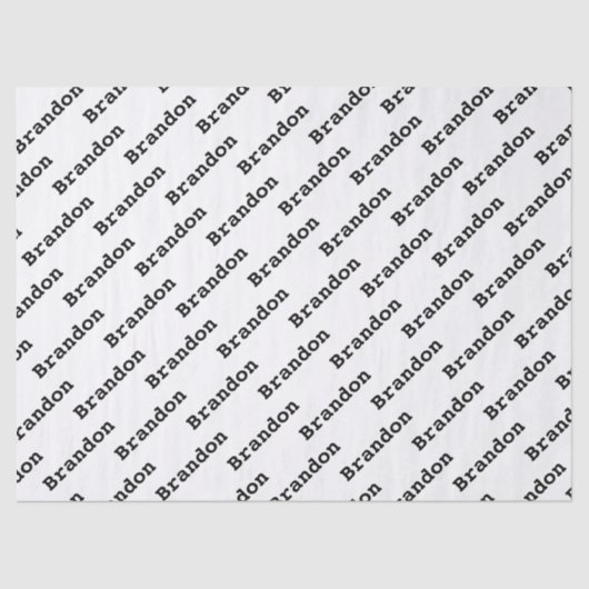 jouw naam Black/White Birthday Text Pattern Tissuepapier (Voorkant)