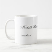 Jouw naam Black White Plain minimalist Koffiemok (Links)