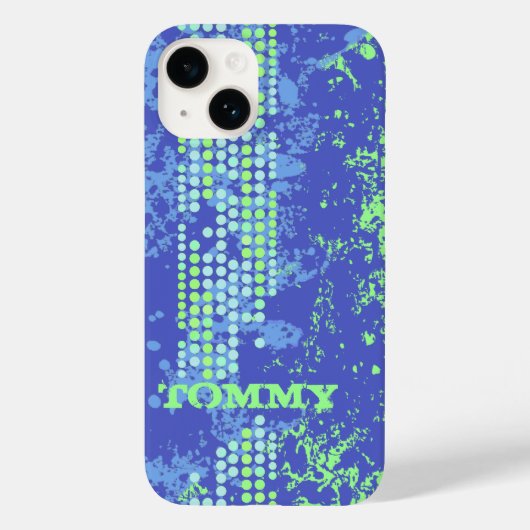 Jouw naam blauw groen surf toevoegen Case-Mate iPhone case (Achterkant)