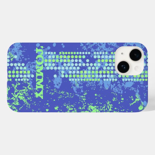 Jouw naam blauw groen surf toevoegen Case-Mate iPhone case (Achterkant (horizontaal))