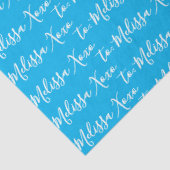 Jouw naam blauw tissuepapier (Detail)