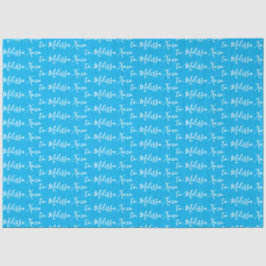 Jouw naam blauw tissuepapier