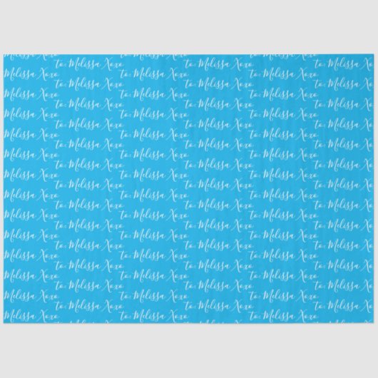 Jouw naam blauw tissuepapier (Voorkant)