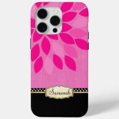 Jouw naam Bloemen Roze Zwart Goud Case-Mate iPhone Case (Achterkant)