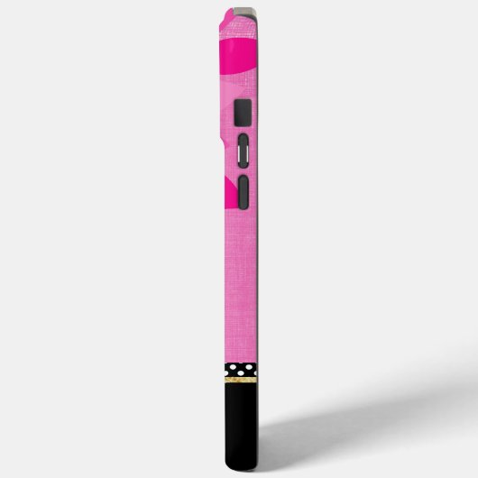 Jouw naam Bloemen Roze Zwart Goud Case-Mate iPhone Case (Achterkant / Links)