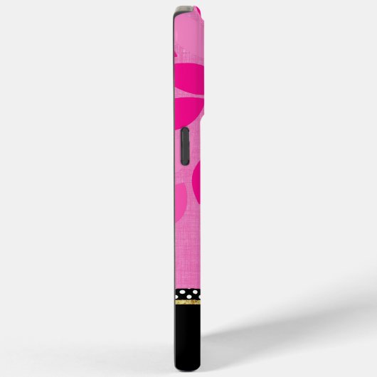 Jouw naam Bloemen Roze Zwart Goud Case-Mate iPhone Case (Achterkant / Rechts)