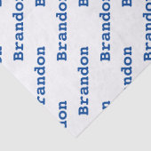 jouw naam Blue/White Birthday Text Pattern Tissuepapier (Detail)