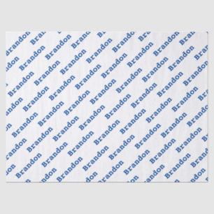 jouw naam Blue/White Birthday Text Pattern Tissuepapier