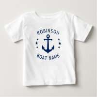 Jouw naam & Boat  Anchor Stars Blue & White