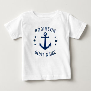 Jouw naam & Boat  Anchor Stars Blue & White