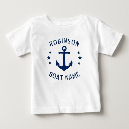 Jouw naam & Boat Anchor Stars Blue & White (Voorkant)