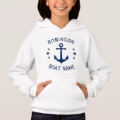 Jouw naam & Boat Anchor Stars Blue & White (Voorkant)