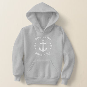 Jouw naam & Boat  Anchor Stars Grey & White