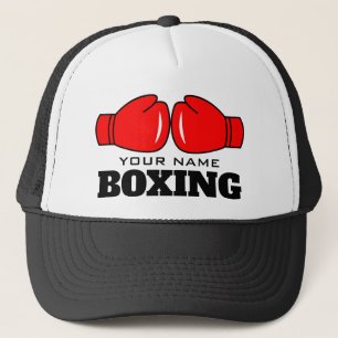 Jouw naam Boksen Gym Trucker Hat met Bokshandschoe Trucker Pet