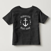 Jouw naam & Boot  Anker Sterren Zwart Wit