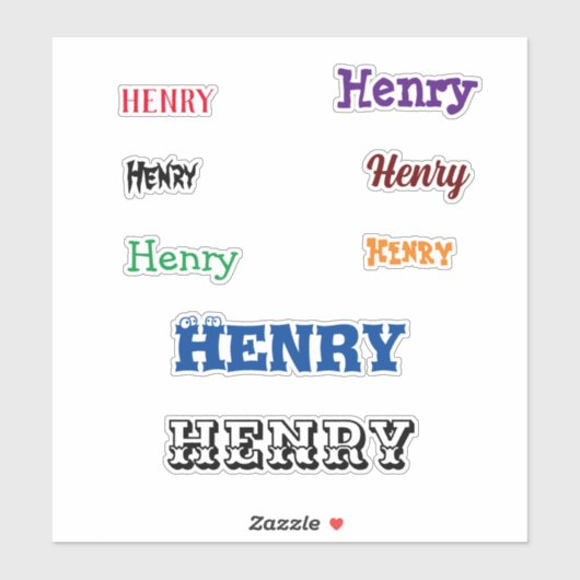 Jouw naam bovenste Stickers Multicolorf (Vel)