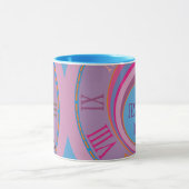 Jouw naam Brew. Klokroze Paars blauw Oranje Mok (Midden)