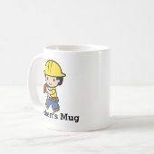 Jouw naam Builder Boy in Geel Hard Pet Koffiemok (Voorkant links)