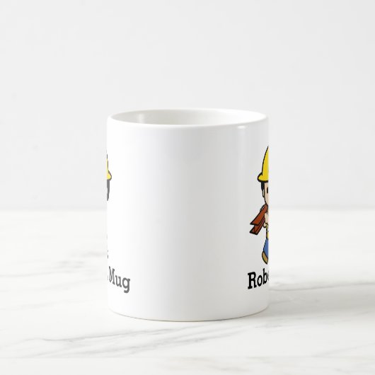 Jouw naam Builder Boy in Geel Hard Pet Koffiemok (Center)