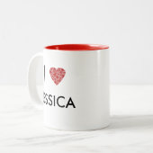 Jouw naam | Cadeau om personaliseren Tweekleurige Koffiemok (Voorkant links)