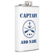 Jouw naam Captain Flask Anker & riemen Heupfles (Rechts)