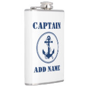 Jouw naam Captain Flask Anker & Touw Wit Heupfles (Rechts)