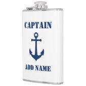 Jouw naam Captain Flask  Anker Wit Heupfles (Links)
