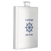 Jouw naam Captain Flask Ships Wheel Helm Navy Flacon (Rechts)