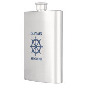 Jouw naam Captain Flask Ships Wheel Helm Navy Flacon (Links)