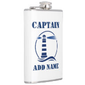 Jouw naam Captain Flask Vuurtoren Heupfles (Rechts)