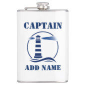 Jouw naam Captain Flask Vuurtoren Heupfles (Voorkant)