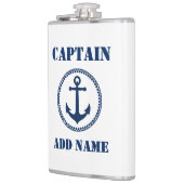 Jouw naam Captain Flask Zee Anker Wit Heupfles (Links)