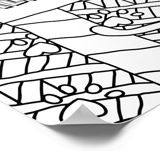 Jouw naam Cat kleurplaat invoegen Poster (Hoek)