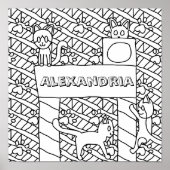 Jouw naam Cat kleurplaat invoegen Poster (Voorkant)