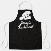 JOUW NAAM Chef Zwart Leopard Print Schort (Voorkant)