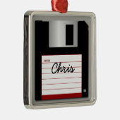 jouw naam Classic 3,5-inch diskettestation Metalen Ornament (Rechts)