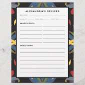 Jouw naam Colorful Kitchen Tegel Recipe Multomap P (Achterkant)