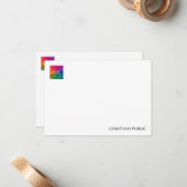 Jouw naam Company Logo Hier Trendy Minimal Notitiekaartje (Voorkant / Achterkant in situ)