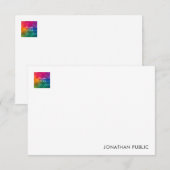 Jouw naam Company Logo Hier Trendy Minimal Notitiekaartje (Voorkant / Achterkant)