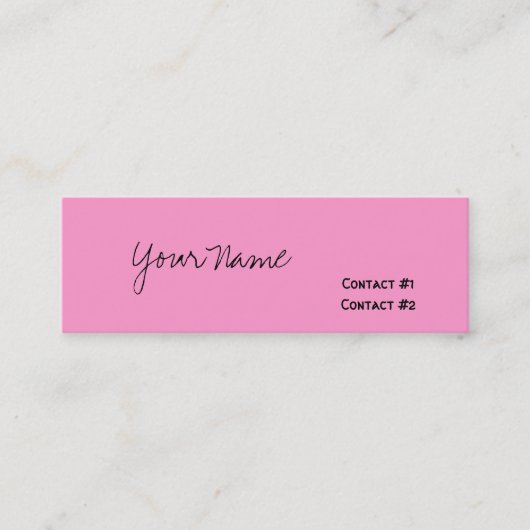 jouw naam, Contact #1, Contact #2 Mini Visitekaartje (Voorkant)