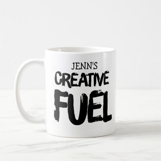 Jouw naam Creative Fuel Coffee Mok (Links)