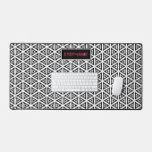 Jouw naam Crisp driehoekig zwart-wit patroon Bureaumat (Keyboard & Muis)