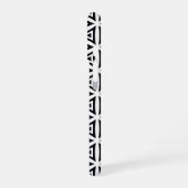 Jouw naam Crisp driehoekig zwart-wit patroon iPhone 16 Hoesje (Linkerkant)