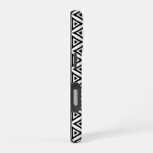 Jouw naam Crisp driehoekig zwart-wit patroon iPhone Hoesje (Rechterkant)