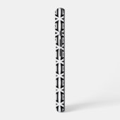 Jouw naam Crisp driehoekig zwart-wit patroon iPhone Hoesje (Linkerkant)