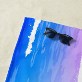 Jouw naam Custom Beach Scene Zomerse Ocean Seaside Strandlaken (In situ)