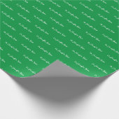 Jouw naam Custom Modern Groen Cadeaupapier (Hoek)